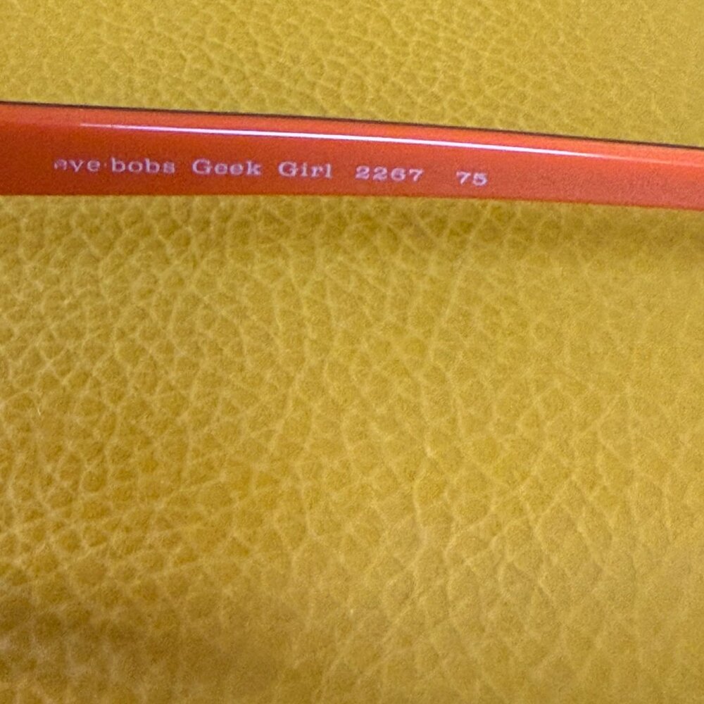 Eyebobs Reading Glasses 2267 75 Geek Girl, +2 Magnification, Black on Orange - Picture 6 of 8